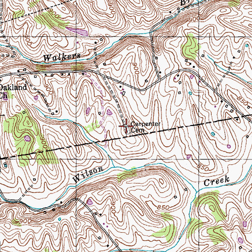 Topographic Map of Carpenter Cemetery, KY