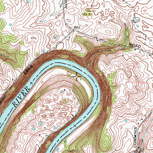 Topographic Map of Chapman Bend, KY