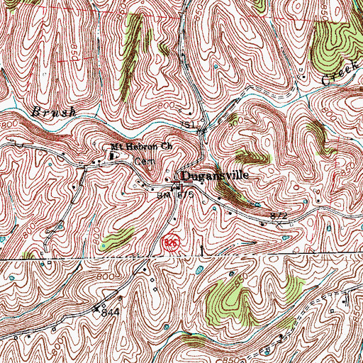Topographic Map of Dugansville Post Office (historical), KY
