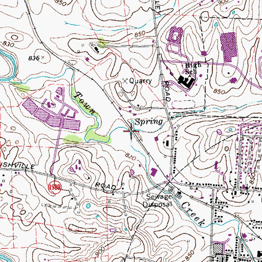 Topographic Map of East Fork Town Creek, KY