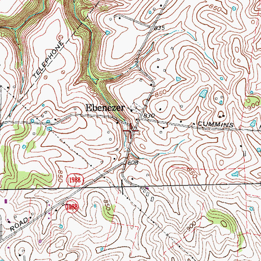 Topographic Map of Ebenezer Post Office (historical), KY