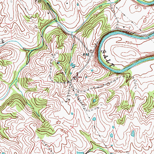 Topographic Map of Floyd Post Office (historical), KY