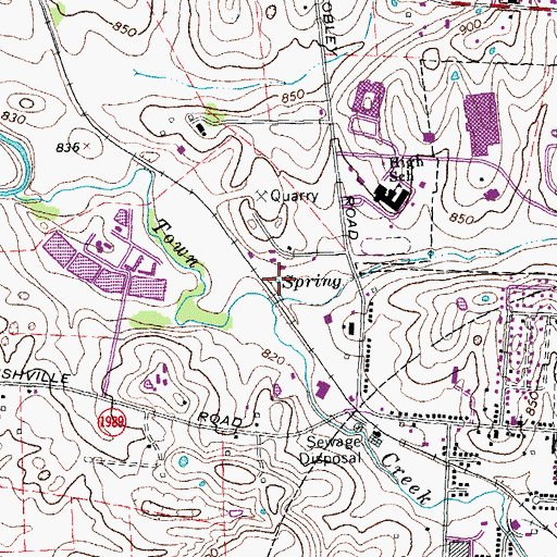 Topographic Map of Fountaine Bleau, KY