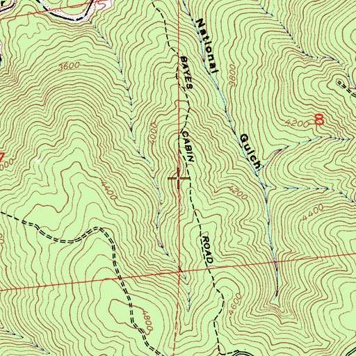 Topographic Map of Bayes Cabin Road, CA