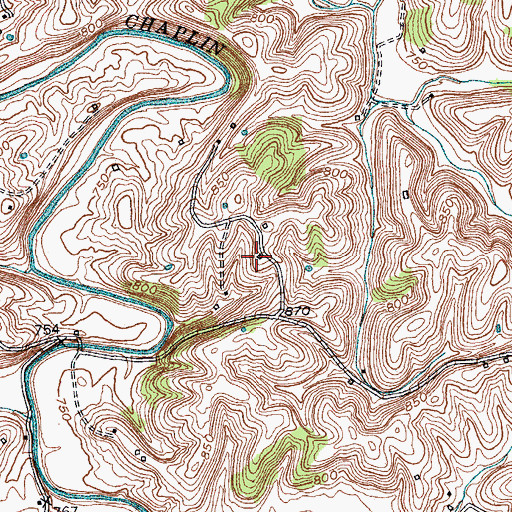 Topographic Map of Liberty (historical), KY