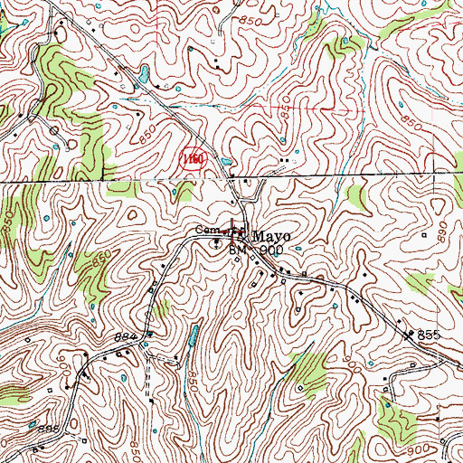 Topographic Map of Mayo Church Cemetery, KY
