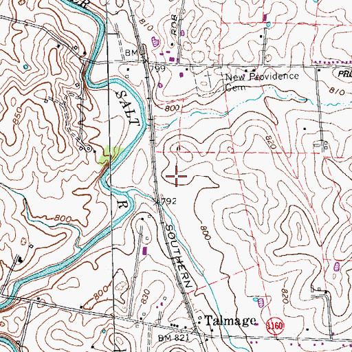 Topographic Map of McAfee Station (historical), KY