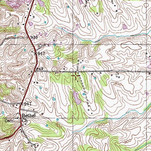Topographic Map of Mercer County Alms House (historical), KY