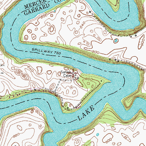 Topographic Map of Sallee Cemetery, KY
