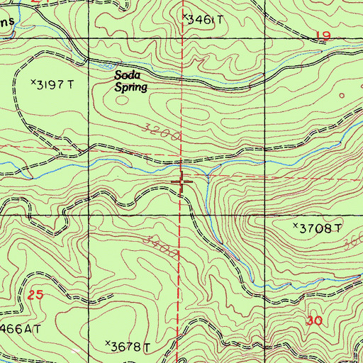Topographic Map of Beal Creek, CA