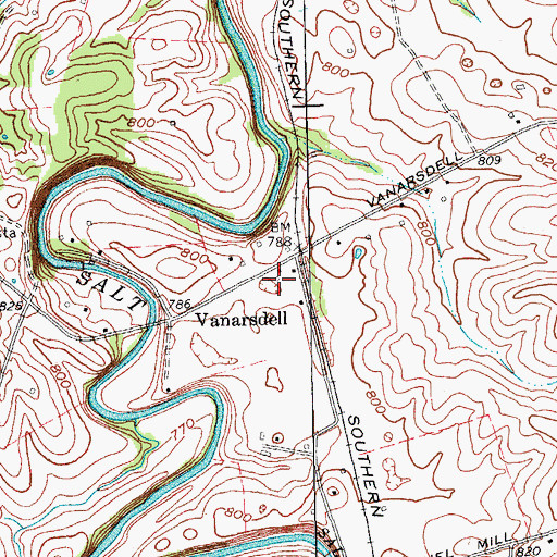 Topographic Map of Vanarsdell Post Office (historical), KY