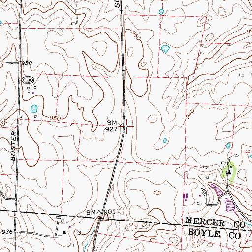 Topographic Map of Verchamp Railroad Station (historical), KY