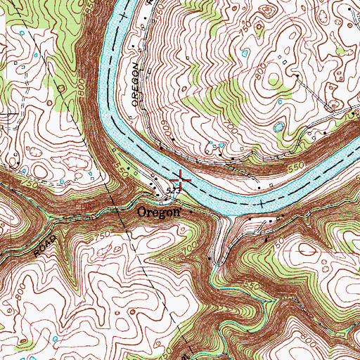Topographic Map of Warwick Ferry (historical), KY