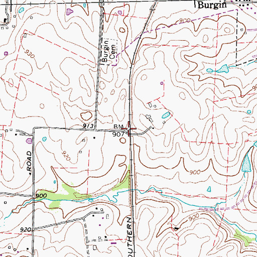 Topographic Map of Harrodsburg Junction (historical), KY