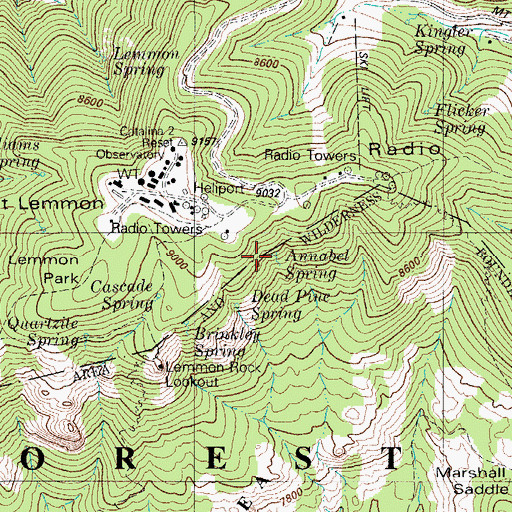 Topographic Map of Annabel Spring, AZ