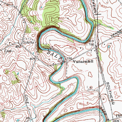 Topographic Map of John W. Finnells Mill (historical), KY