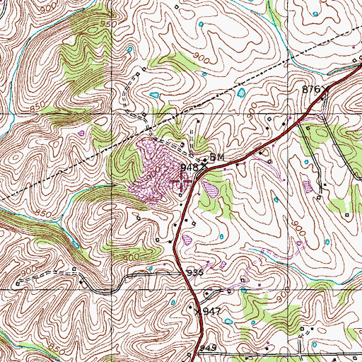 Topographic Map of Laurel Hill, KY