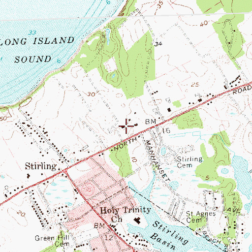 Topographic Map of Brecknock Hall, NY
