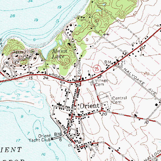 Topographic Map of Orient Historic District, NY