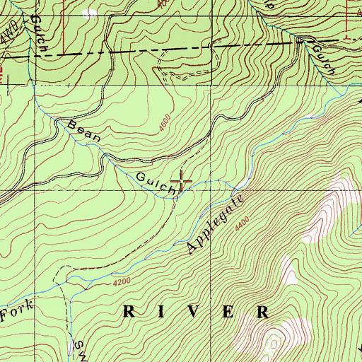 Topographic Map of Bean Gulch, CA