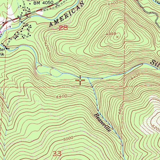 Topographic Map of Beanville Creek, CA
