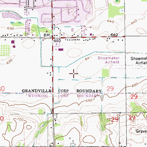 Topographic Map of Rivertown Crossings Mall, MI