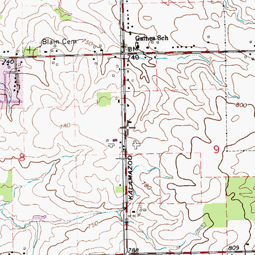 Topographic Map of Trinity United Reformed Church, MI