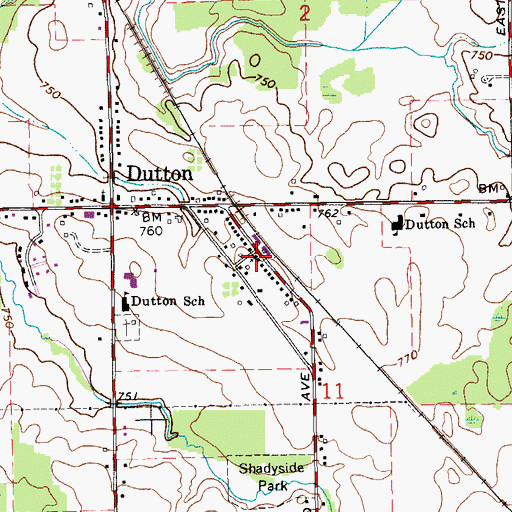 Topographic Map of Living Hope Assembly of God Church, MI