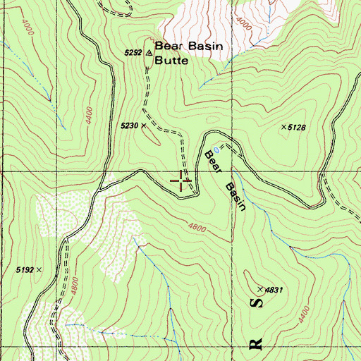 Topographic Map of Bear Basin, CA