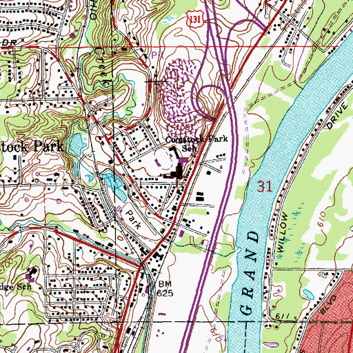 Topographic Map of Mill Creek Middle School, MI