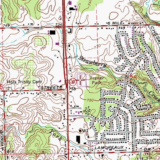 Topographic Map of Alpine Mobile Village, MI