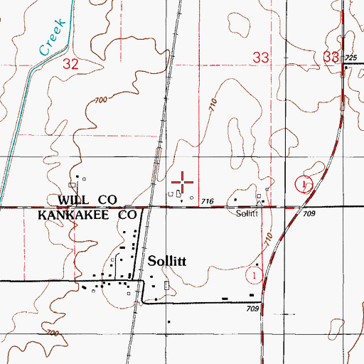 Topographic Map of Disselkoen Farms, IL