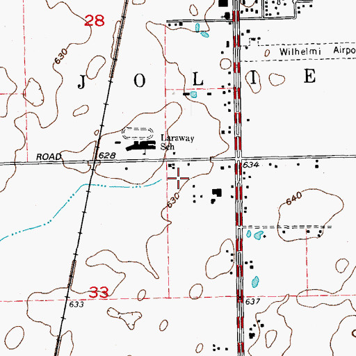 Topographic Map of Glasscock Farms, IL