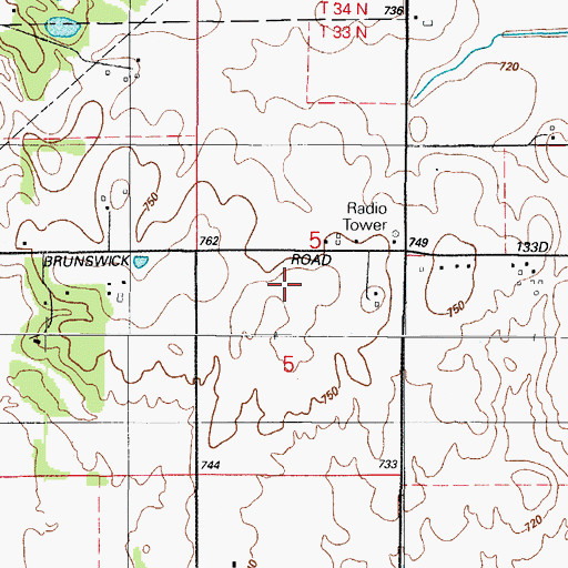 Topographic Map of Windmill Acres, IL