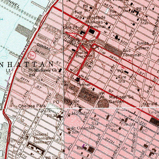 Topographic Map of Saint Michael Academy (historical), NY