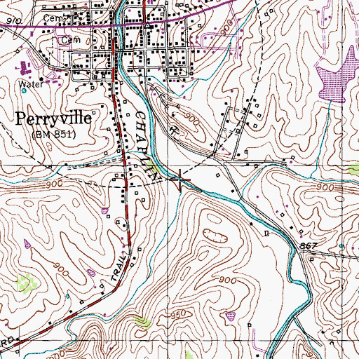 Topographic Map of Hopes Creek, KY