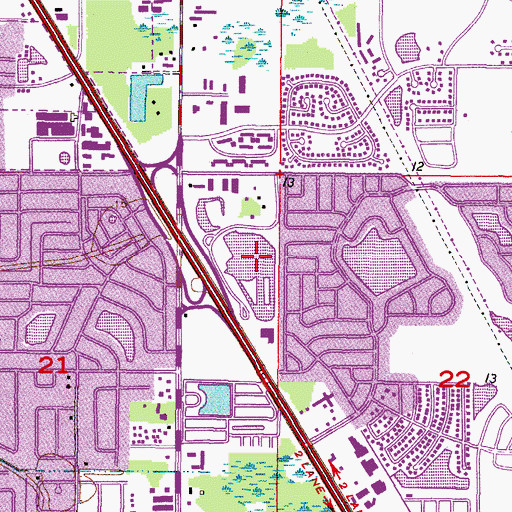 Topographic Map of Freedom Lake Park, FL