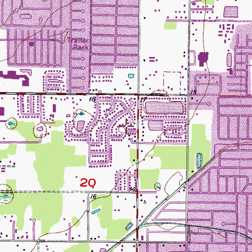 Topographic Map of Granada Circle Park, FL