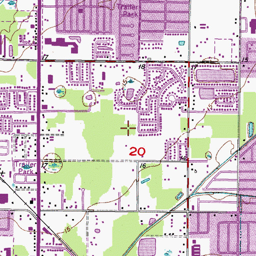 Topographic Map of Helen Howarth Community Park, FL