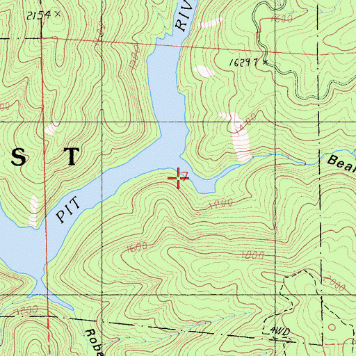 Topographic Map of Bear Canyon, CA