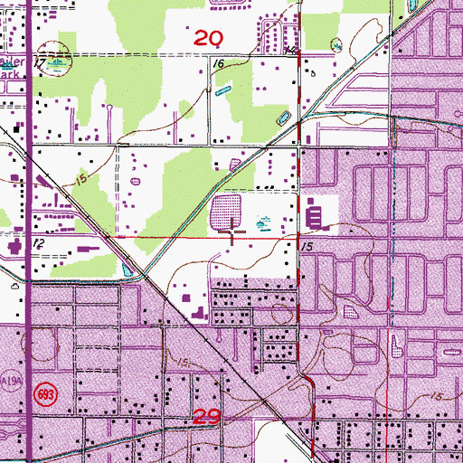 Topographic Map of Lloyd Tingler Park, FL