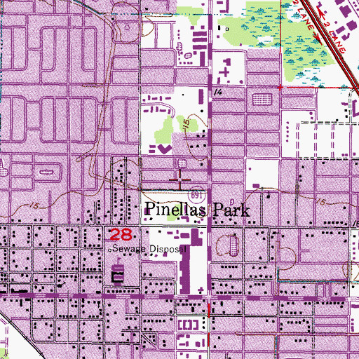 Topographic Map of Town Square Plaza, FL