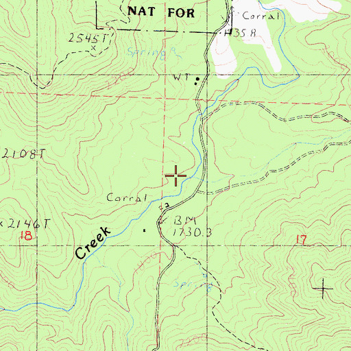 Topographic Map of Bear Creek, CA
