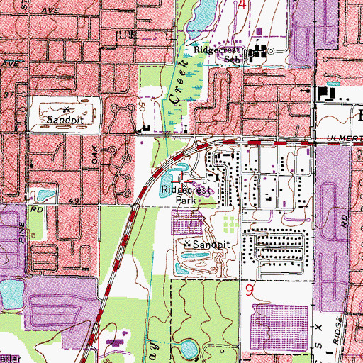 Topographic Map of Ridgecrest Park, FL