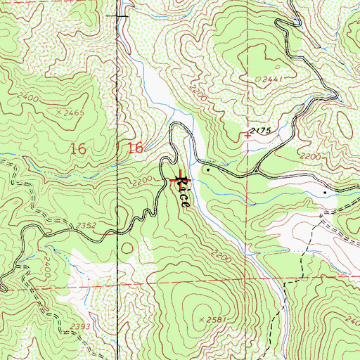 Topographic Map of Bear Creek, CA