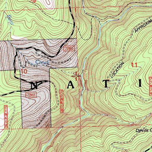 Topographic Map of Bear Creek, CA
