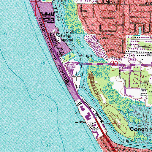 Topographic Map of Park Boulevard Boat Ramp Park, FL