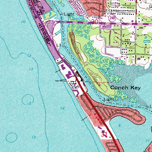 Topographic Map of Redington Shores Beach Access, FL