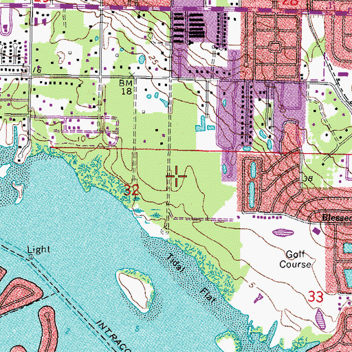Topographic Map of Boca Ciega Millennium Park, FL