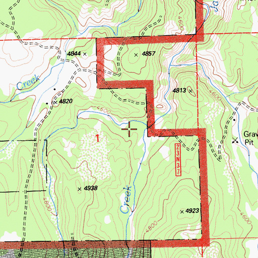 Topographic Map of Bear Creek, CA